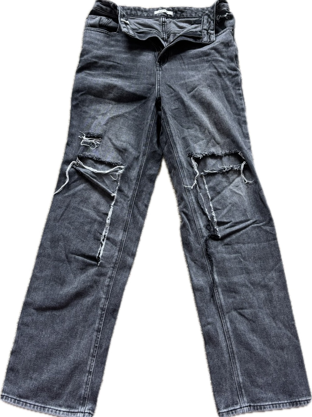 PacSun Black Distressed Straight-Leg Jeans